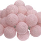 Atmosphera LED Feestverlichting Soft balletjes roze - Lichtslingers katoen - Cotton ball - 20 Ballen - Dia 6 cm - Guirlande