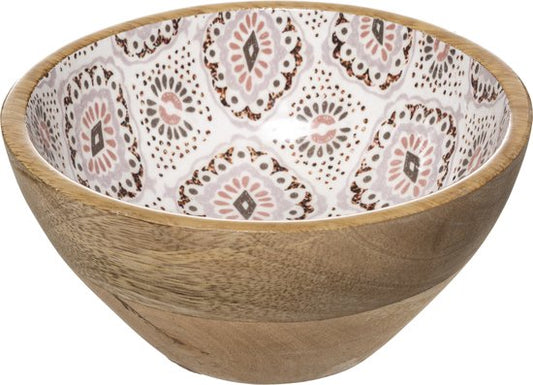 Decorative bowl pink - Christmas decoration - Mango wood - Dia 14 cm