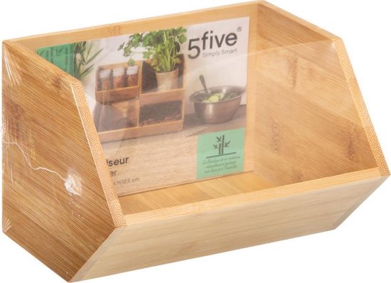 5Five Plateau empilable en bambou A - 17,5x15,5x12,5cm - Bois