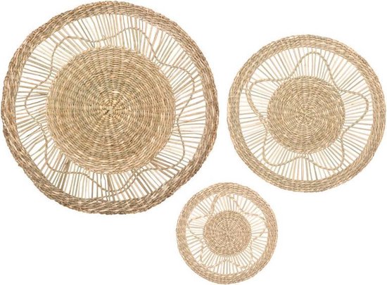 Atmosphera Wall decoration baskets set seagrass 3 pieces - Wall decoration - set of 3