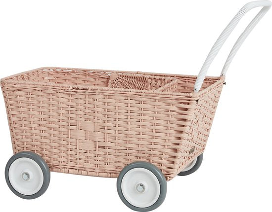 Olli Ella - Rotan Strolley Rose - Kinderwagen - Poppenwagen - Buggy - Wandelwagen - Trolley