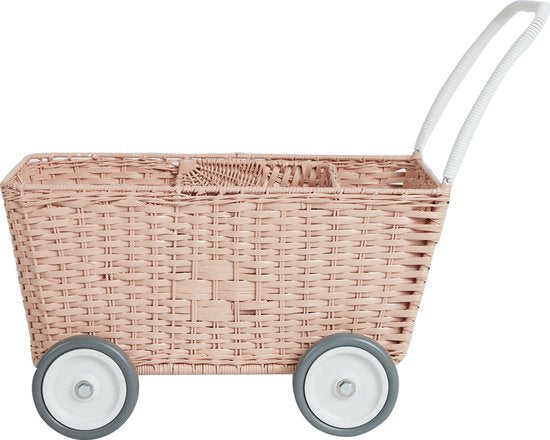 Olli Ella - Rotan Strolley Rose - Kinderwagen - Poppenwagen - Buggy - Wandelwagen - Trolley