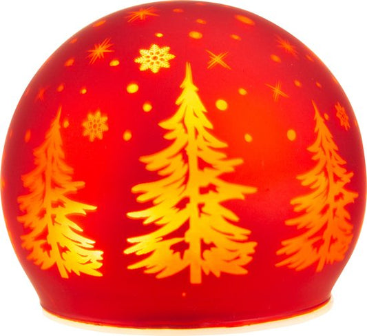 Lampe de Table Cosy &amp; Tendance - Noël - Boule - Rouge - D10cm - Verre - LED - Lampe boule rouge