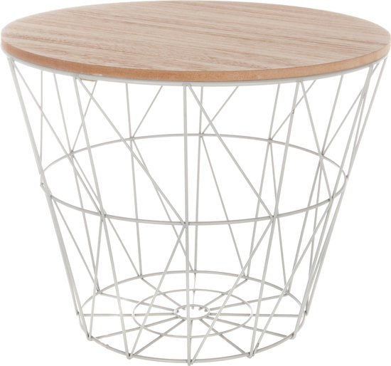 Atmosphera Side table Kumi - Gray coffee table and storage - Metal - Wire basket - Dia 38 cm H 30.5 cm