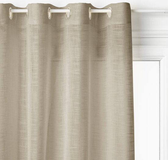 Atmosphera Alton Linnen Gordijn 140x240cm - Kant en klaar met ringen - Beige