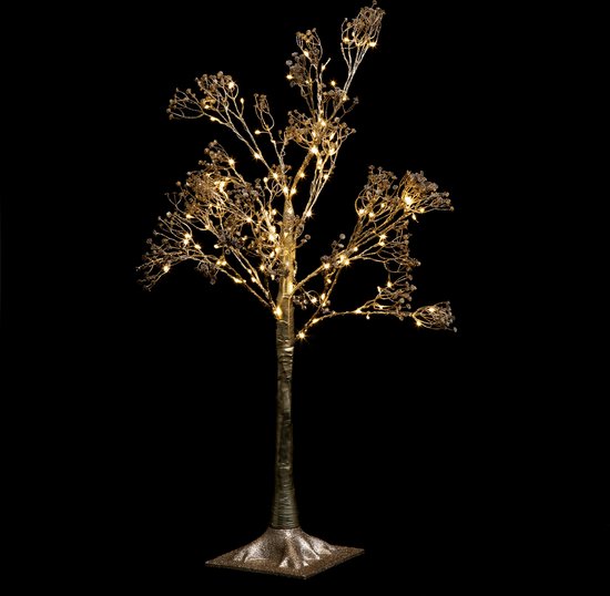 Kunstkerstboom goud - H90 CM - 114 LED - Kerstdecoratie - Decoratieve verlichting