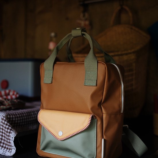 Sticky Lemon Backpack/Boekentas Small - Meadows | Envelope | Khaki Green