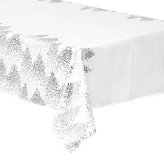 Décoration de Noël - Nappe - Linge de table - Blanc - 140x360cm