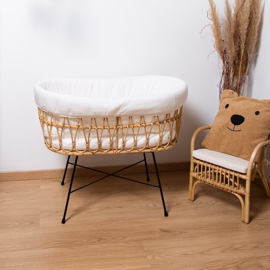 Childhome - Rattan Wieg - Metalen Poten - Inclusief Matras + Omrander