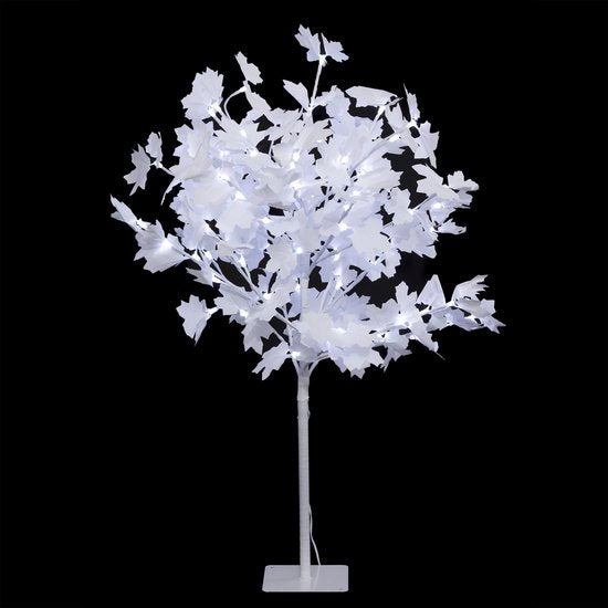 Artificial Christmas tree white - H90 CM - 92 LED - Christmas decoration - Decorative lighting - Outside and inside