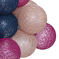 Atmosphera LED Feestverlichting Soft balletjes blauw / Roze - Lichtslingers katoen - Cotton ball - 20 Ballen - Dia 6 cm - Guirlande