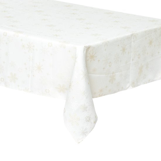 Noël - Nappe - Or - Dessus de table - 140x360cm - Flocon de neige - Nappe