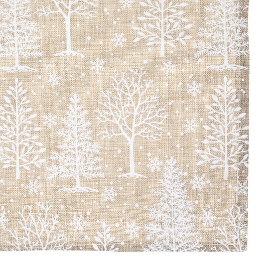 Set de table de Noël en jute lot de 4 - Sous-couche - 30 x 45 cm - Sapins de Noël blancs - Décoration de fête