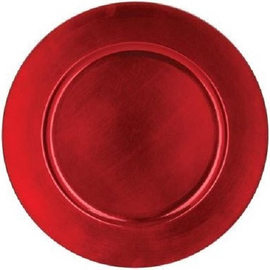 Christmas - Christmas tableware - Red - Set of 4 - Round Plate - Round Plate - D33cm