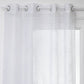 Doorschijnend gordijn Devo bladpatroon - 140 x 240 cm - Wit