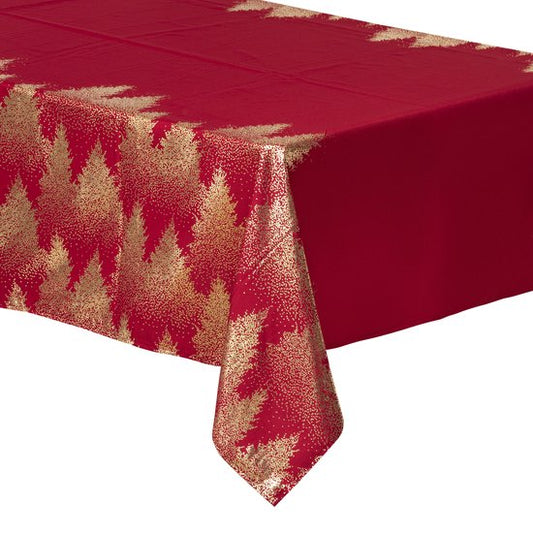 Décoration de Noël - Nappe - Linge de table - Rouge foncé - 140x240cm