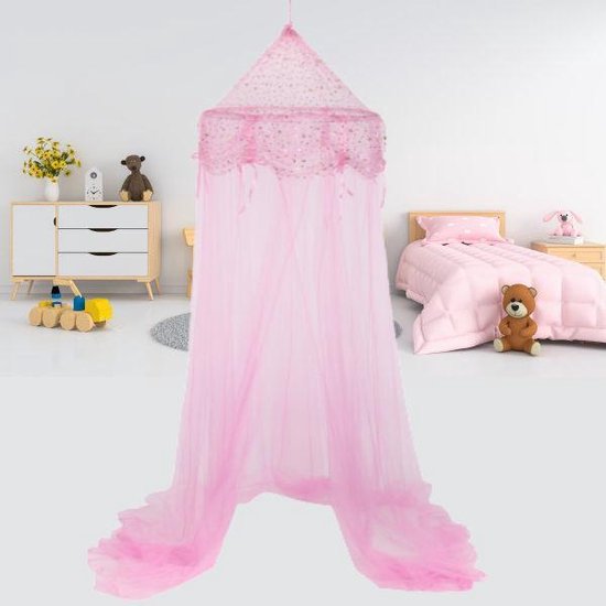 Klamboe Princess Roze met Kroontjes Klamboe Princess Roze met Kroontjes