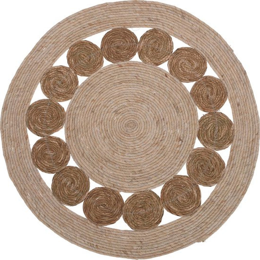 Tapis Savannah Jute tissé - Rond - Dia 80 cm