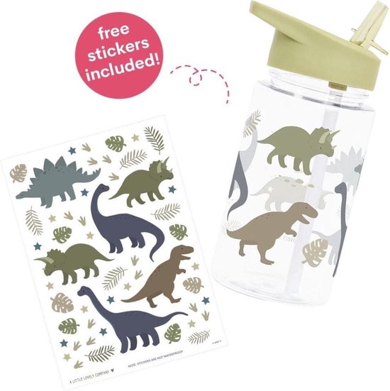 A Little Lovely Company Back to school set - Drinkfles/4 Snackdozen/Bentobox - Dinosaurus