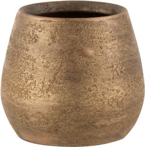 Pot de fleurs J-Line Inégal M D20x18cm - Céramique brute or