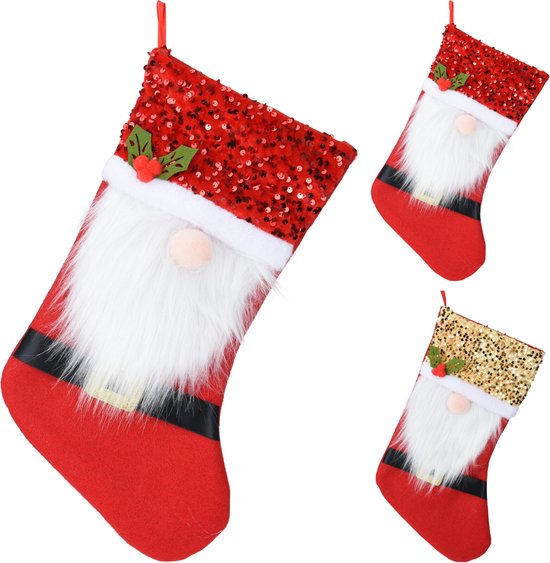 Kerst - Kerst sok - Sok - Gnome - Met Pailletten - Glitter