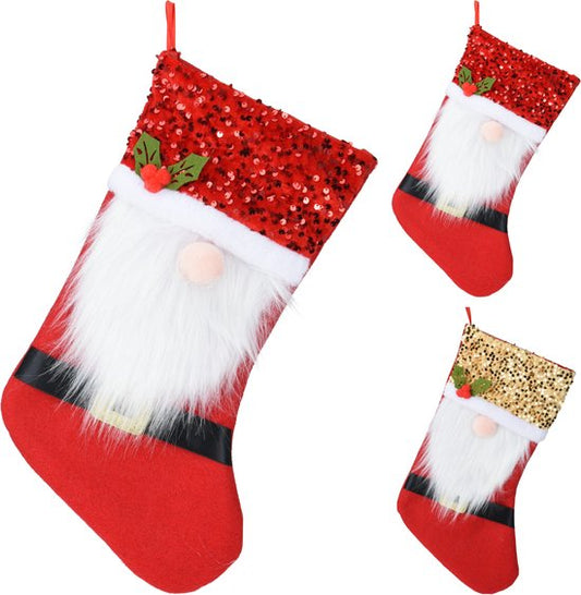 Christmas - Christmas sock - Sock - Gnome - With Sequins - Glitter