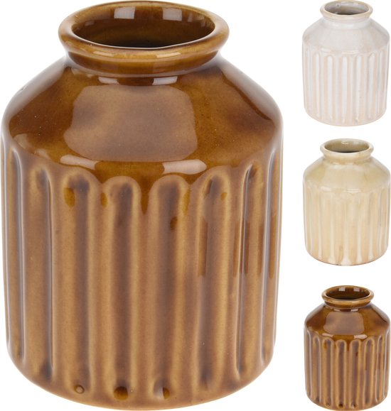 Vase - 9cm - Decoration - 3 Designs - Amber