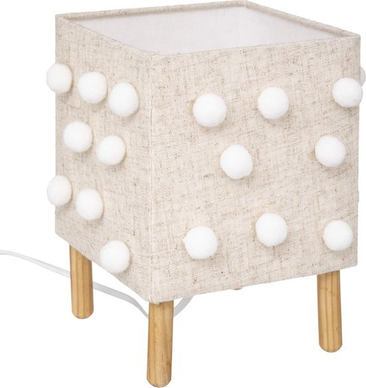 Atmosphera Kids Nachtlamp Pompoms 16x16x22,5cm - Beige - E14