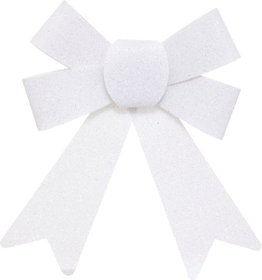 Noël - Noeud - Noeuds - Noeuds de Noël - Lot de 6 - Blanc Pailleté - 40x60cm - Pour le sapin de Noël