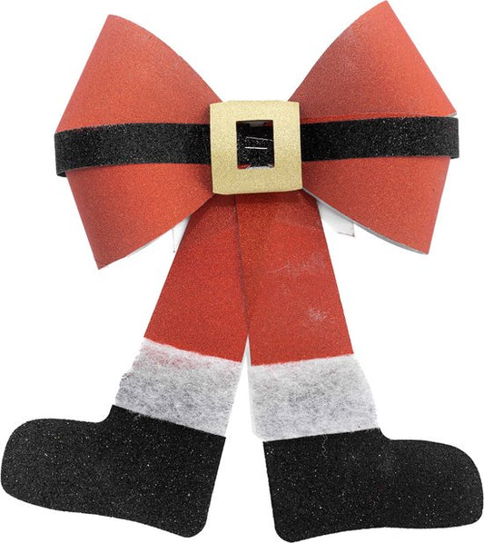 Christmas - Bow - Bow ties - Christmas bows - Set of 3 - Santa's legs - Santa Claus - 13x15cm - For the Christmas tree