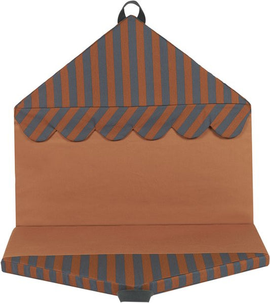 Nobodinoz Majestic House - Opvouwbare eco vloermat - Huismatras - Speelmatras - Blue Brown Stripes