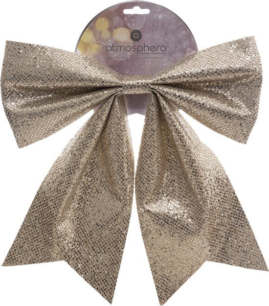 Christmas - Bow - Bows - Christmas bows - Set of 2 - Gold - Python - 30x37cm - For the Christmas tree