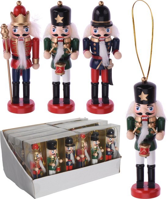 Kerst - Notenkraker - Set van 3 - 12cm - Kersthanger