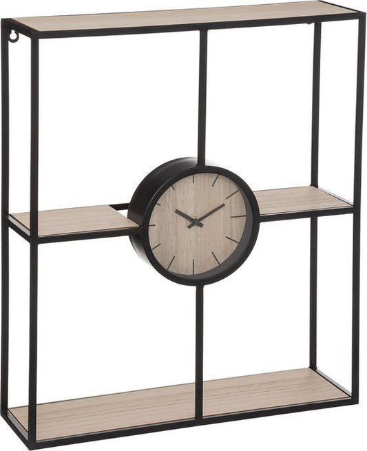 Atmosphera wall shelf with clock - wall rack - Wall decoration - L50 x H 60 cm - Wall rack