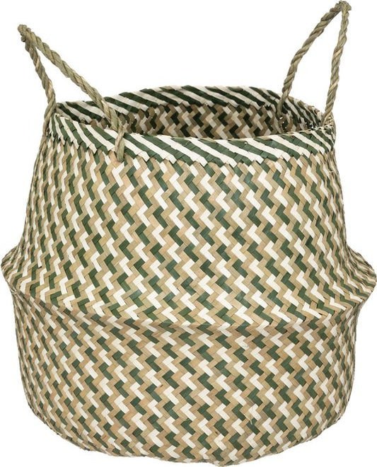 Panier Osier - Jonc de Mer Naturel vert et naturel 35 x 40 cm - Pot de Fleurs