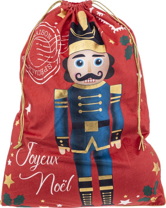 Christmas - Velvet Christmas bag - Gym bag - Hots - 50x70cm - Nutcracker print