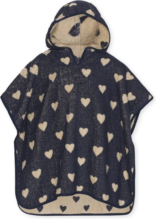 Konges Sløjd Terry poncho Mon Amour Dark Toddler - 2-4 years - Bath poncho with hood