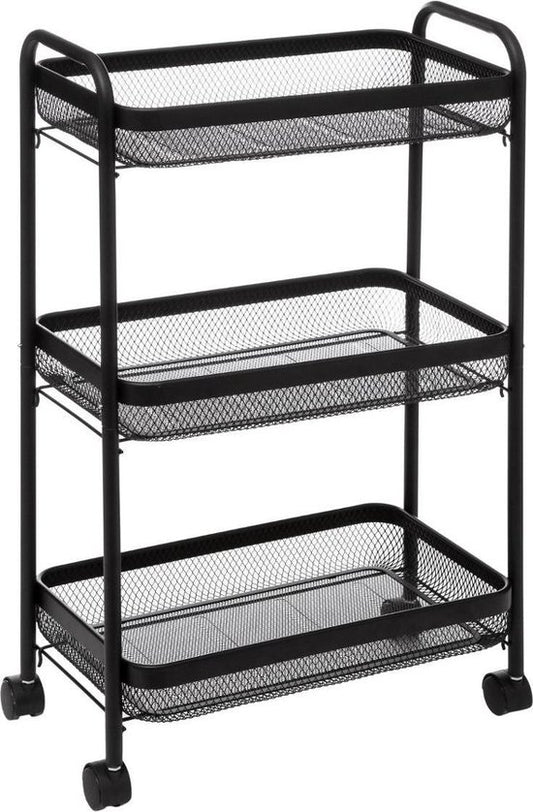 5Five Zwarte trolley 3 niveaus - Zwart