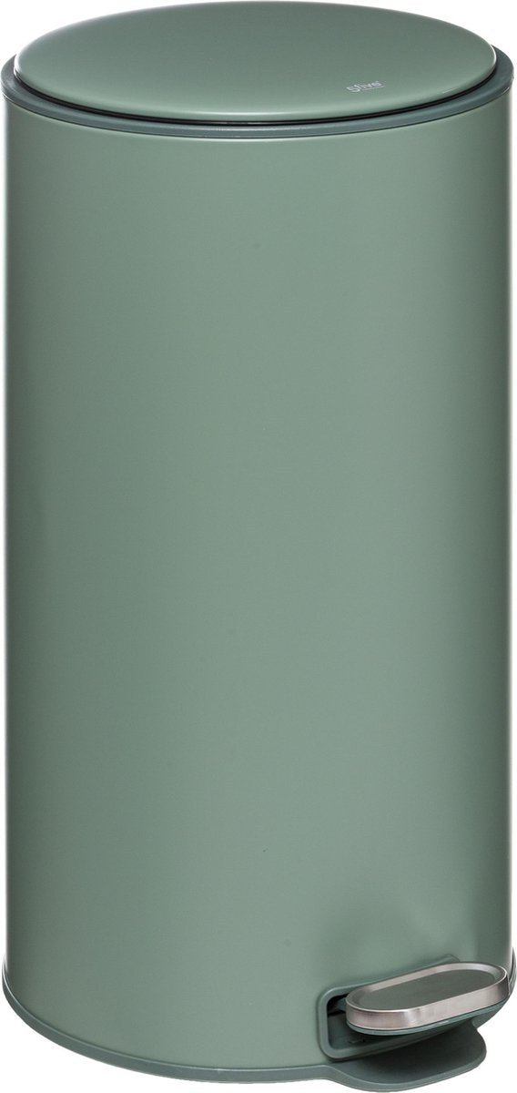 5Five Delta Waste bin - Soft close - Anti-odor active carbon filter - Removable bucket - 30L - Metal Green