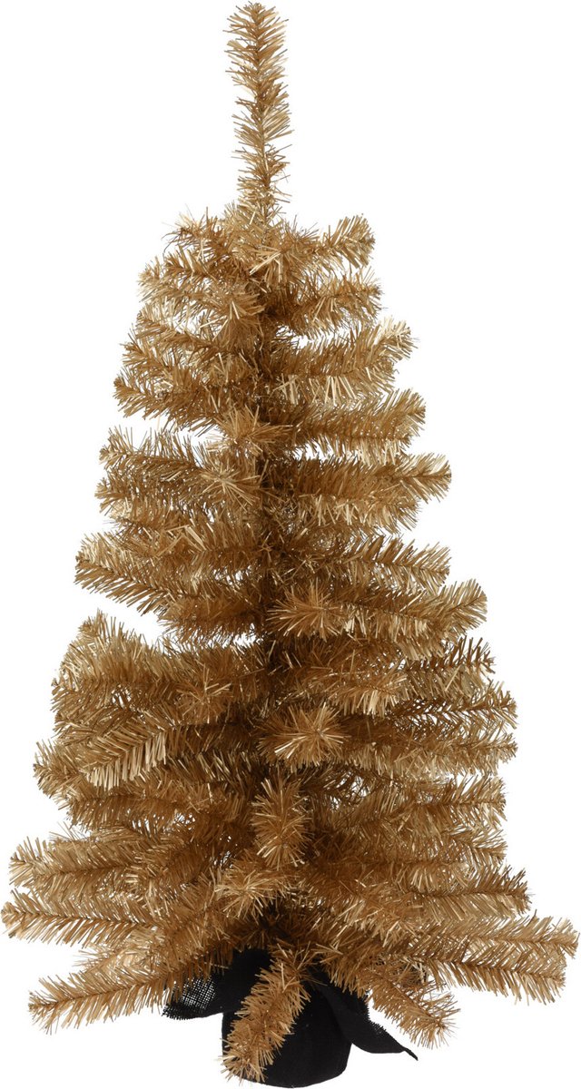Kunstboom/kunst kerstboom goud 90 cm - Kunst kerstboompjes/kunstboompjes