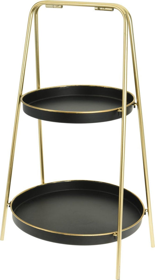 Home &amp; Styling Side table Matt black - 2 Layers - Dia 29 and 36 CM - Table