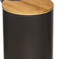 5Five Stijlvol & Compact Afvalemmer 3L met Bamboe Deksel - Softclose - Zwart