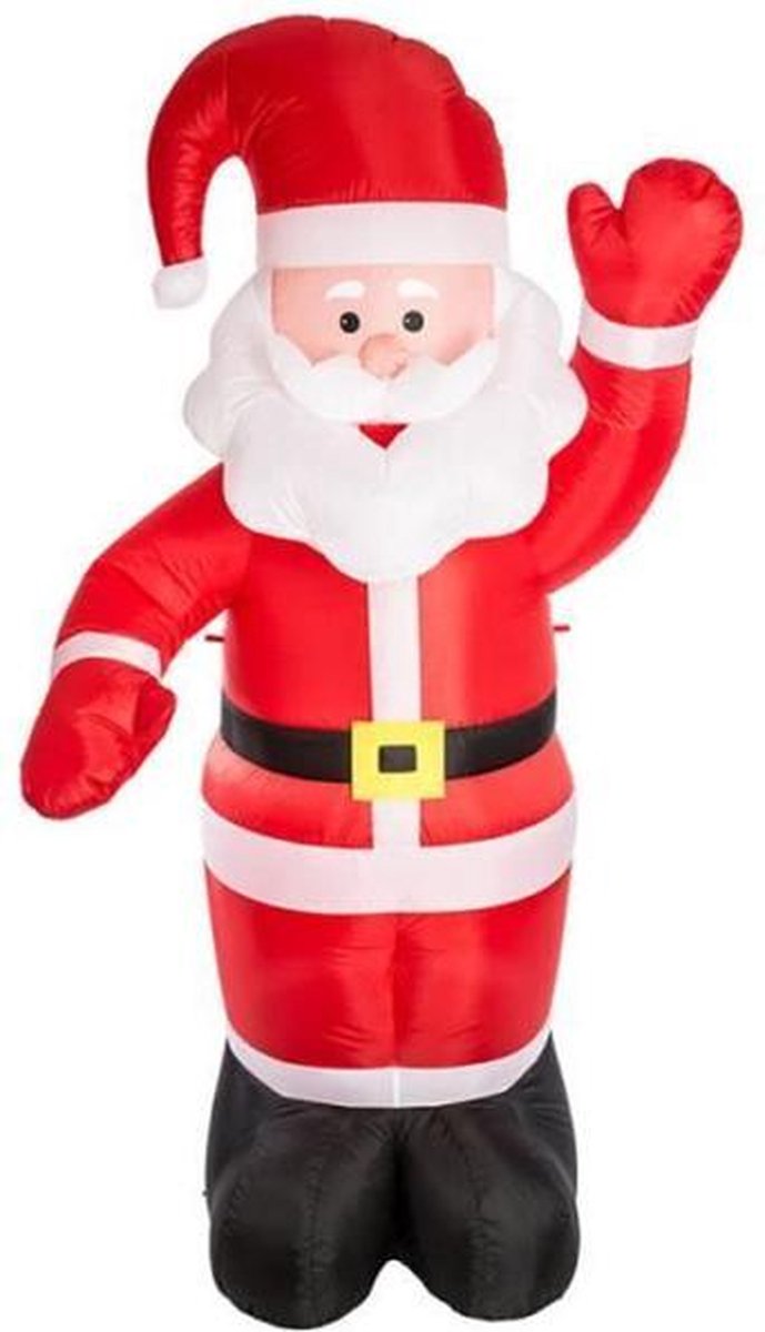 Levensgrote opblaasbare kerstman - Rood - 180 cm - Kerstversiering