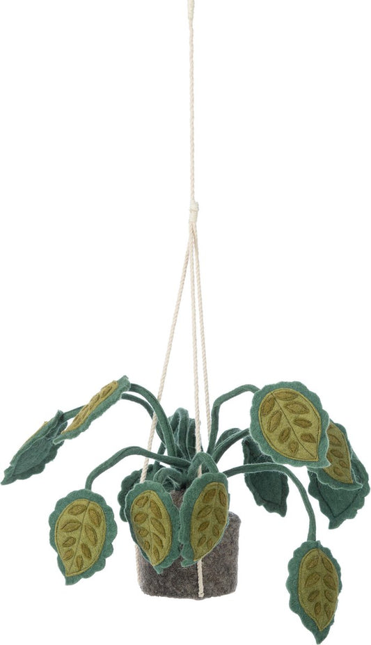 KidsDepot Hanging Plant Big Leaves Felt - Ornamental Plant - Artificial plant for children's room or living room.