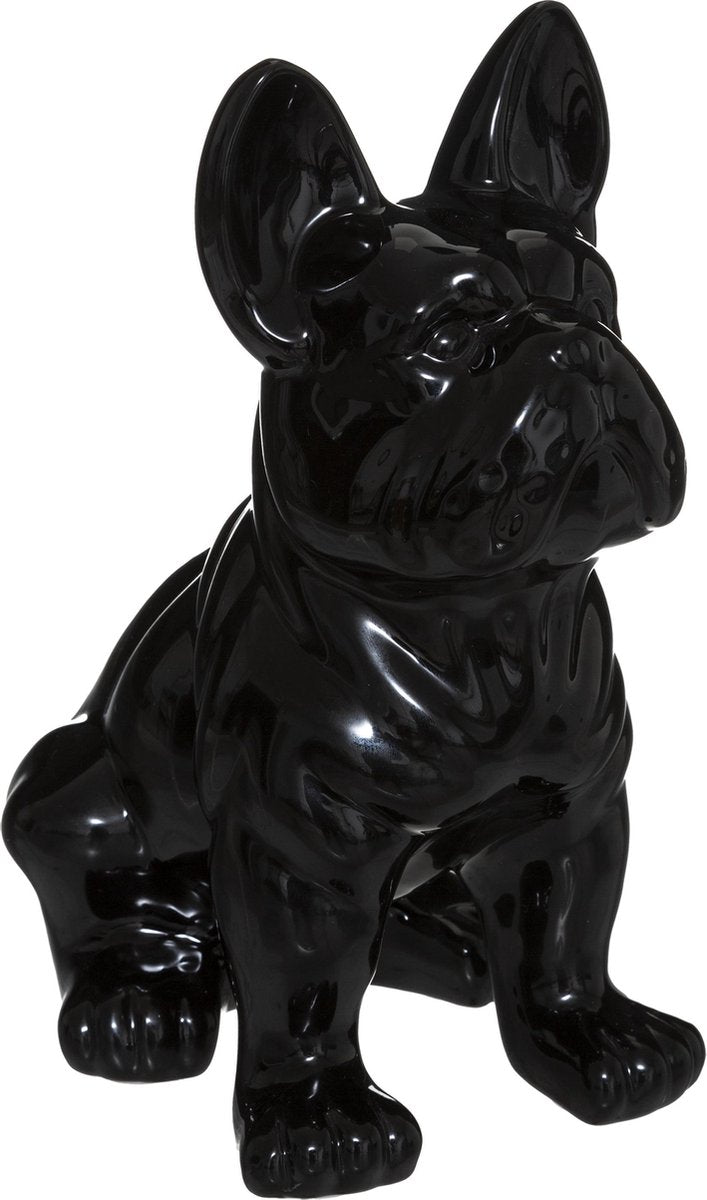 Atmosphera Bulldog beeld - Zwart- Decoratie - Sierbeeld - H22 cm
