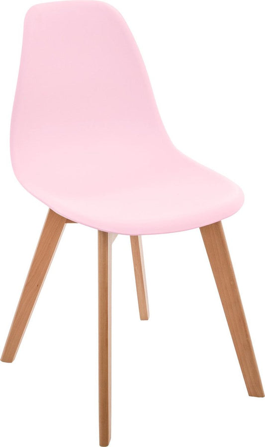 Atmosphera Kids Scandinavian high chair pink with wooden legs - 34x30x58cm - Basic high chair