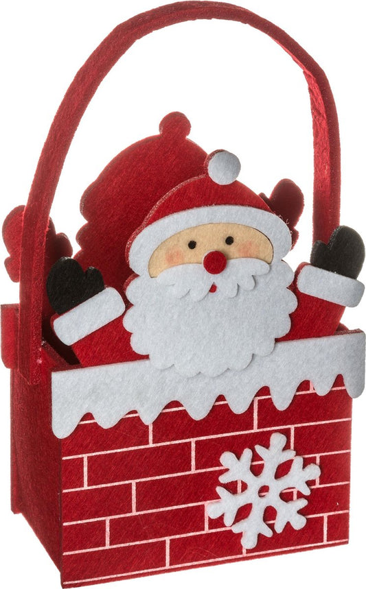 Christmas bag felt set of 2 - Wrapping bag - Gift bag - Felt - Santa Claus - 2 pieces - H20 cm