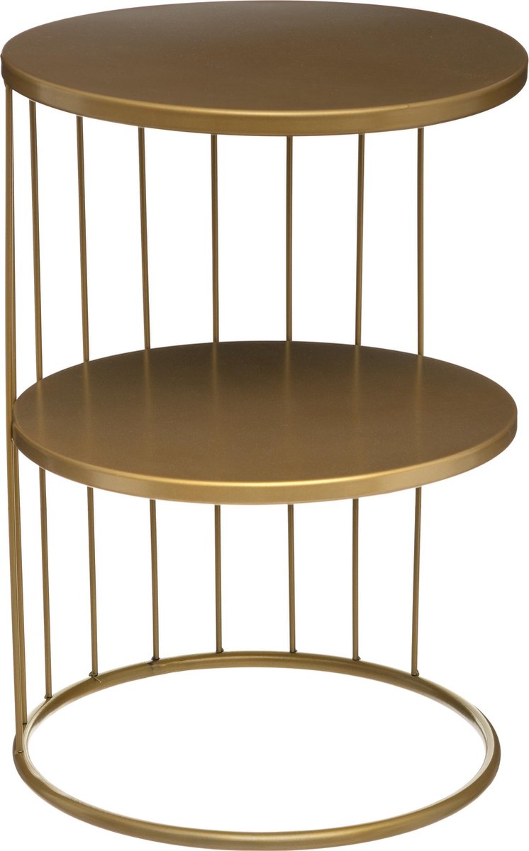 Atmosphera Kobu design bijzettafel goud - Tafel - Salontafel - L. 36 x B. 36 x H. 52 cm