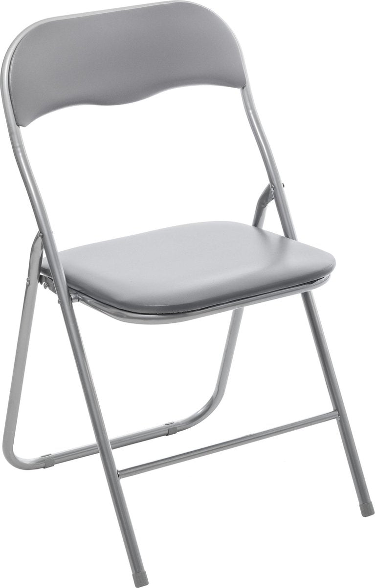 Vouwstoel grijs zitvlak en rug bekleed - stoel - tafelstoel - klapstoel