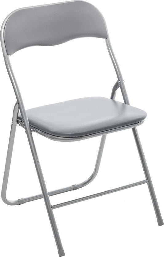 Atmosphera Folding chair with velvet seat and back upholstered - Light gray